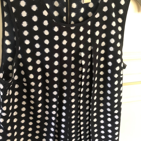 Michael Kors medium top.  Navy with white dot detail. Sleeveless. Lightweight. - Picture 2 of 4